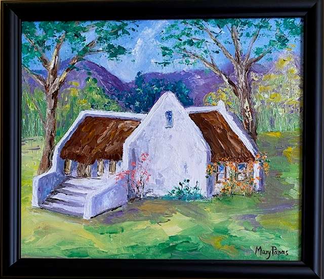 Farmhouse, Framed oil painting