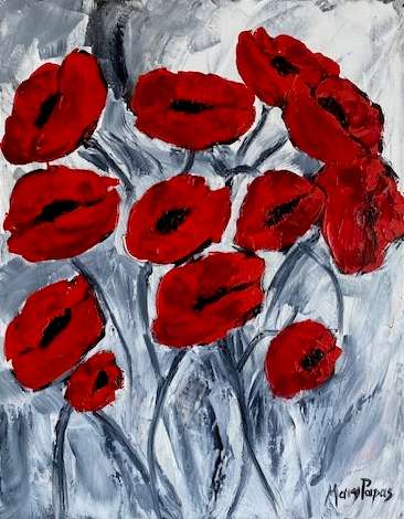 Poppies, oil painting