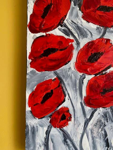 Poppies, oil painting