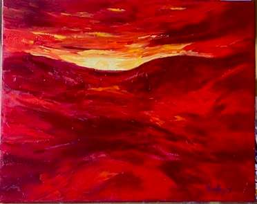 Fire in the Sky, Oil Painting