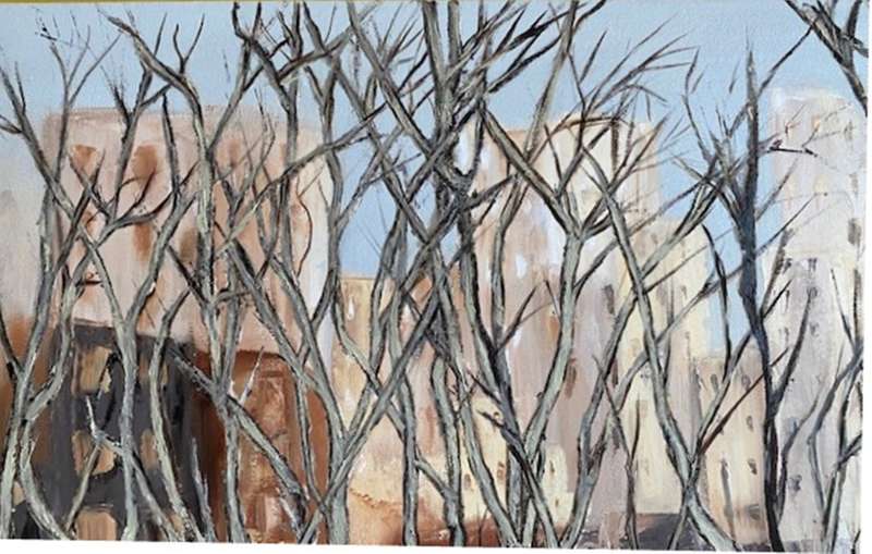 City Trees, oil painting