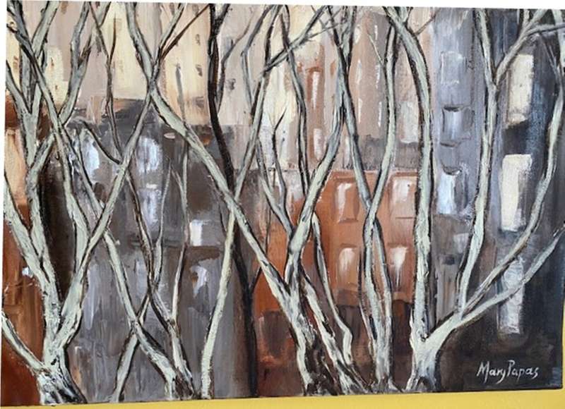 City Trees, oil painting