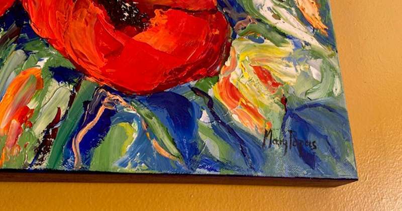Poppies Galore, oil painting