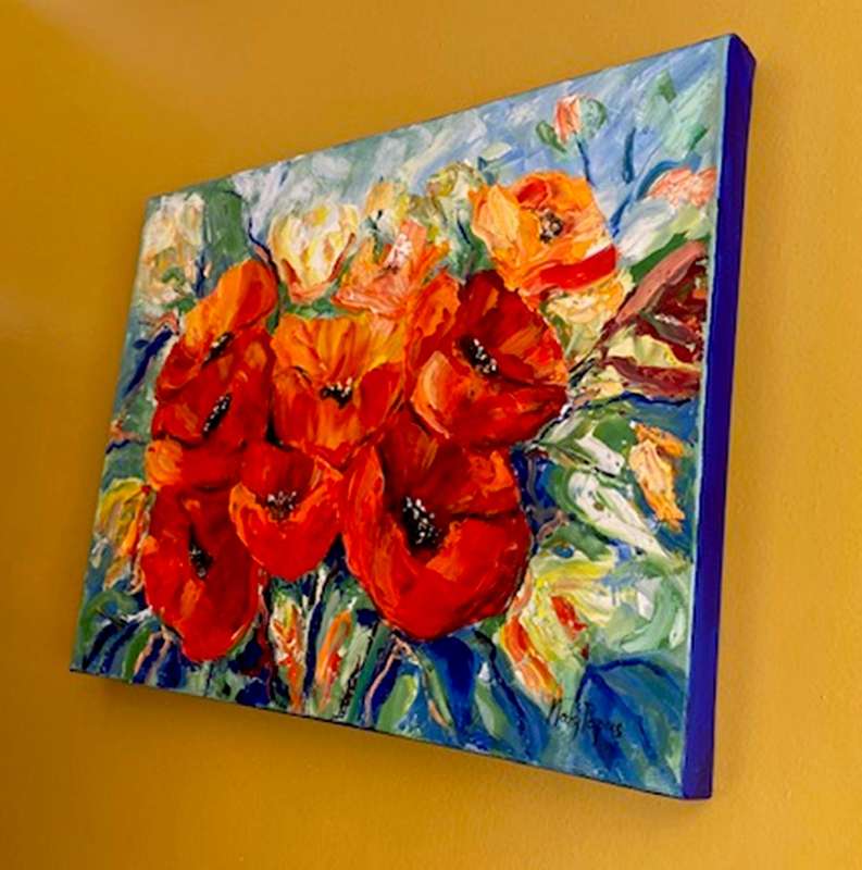 Poppies Galore, oil painting