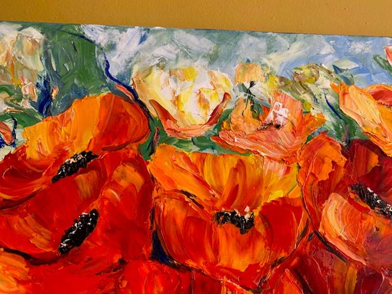Poppies Galore, oil painting