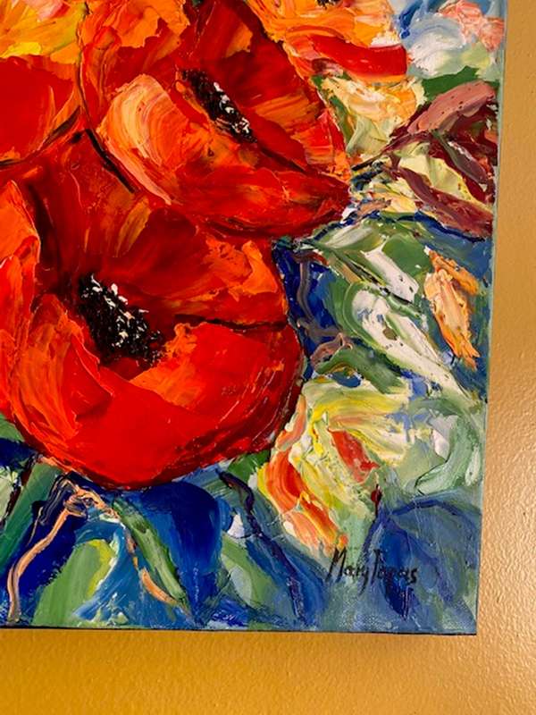 Poppies Galore, oil painting