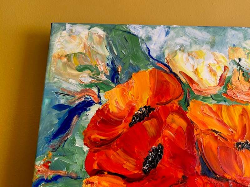 Poppies Galore, oil painting