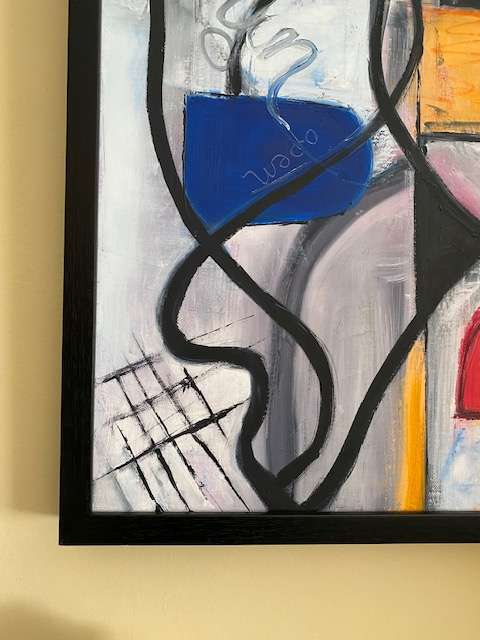 Action Needed, framed oil painting