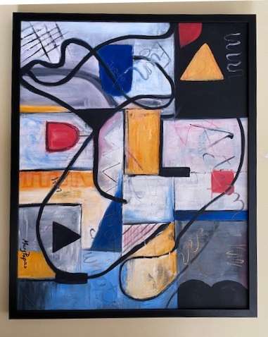 Action Needed, framed oil painting