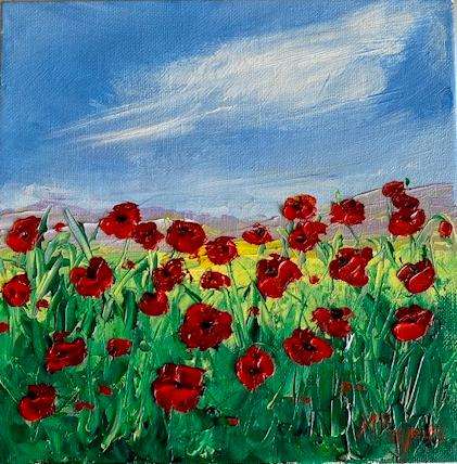 Poppy Field, oil painting