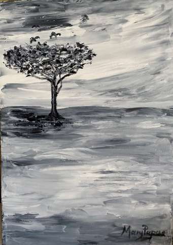 Tree with Birds 2, Oil Painting