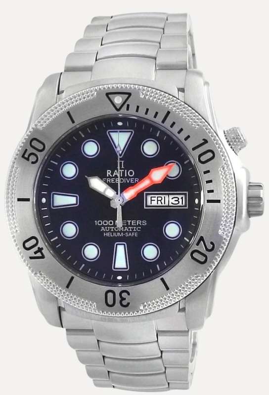 RATIO 1000m Helium valve Seiko Automatic NH36A