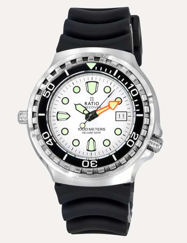 Freediver Ratio 1000m Helium valve-Seiko Quartz mvt
