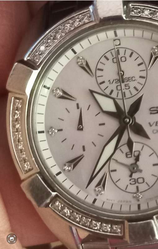 Seiko Ladies Velatura 53 real Diamonds Chronograph High value!!
