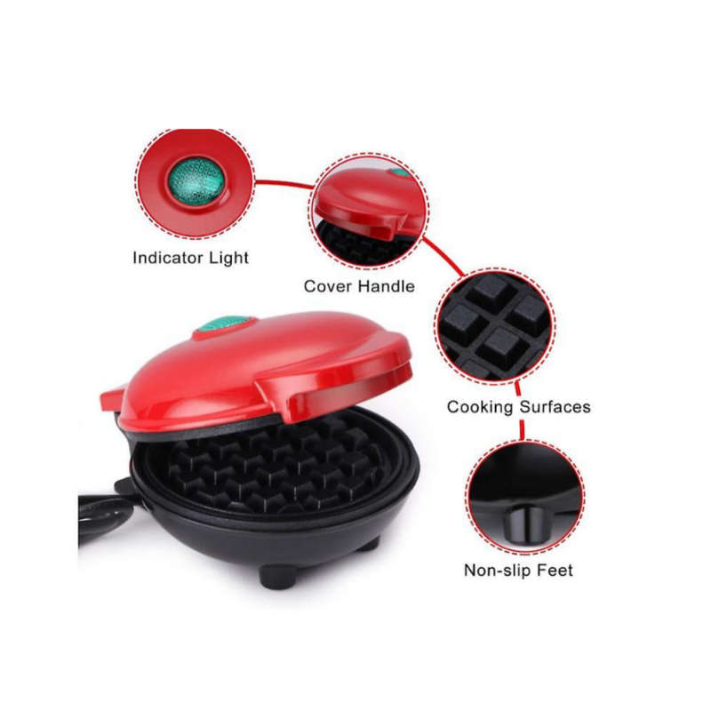 Mini Non-Stick Waffle Maker - 350w