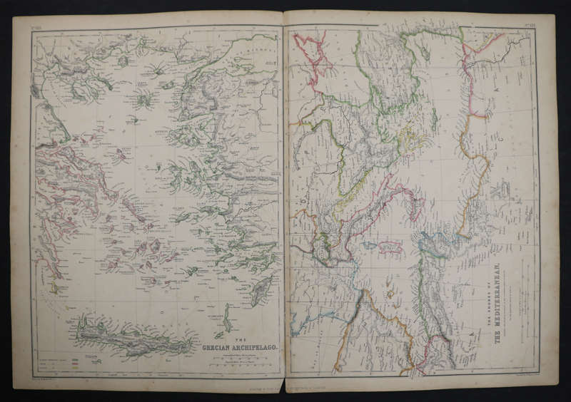 1859 The Grecian Archipelago And The Shores Of The Mediterranean by W. Hughes-Has a slight tear in t
