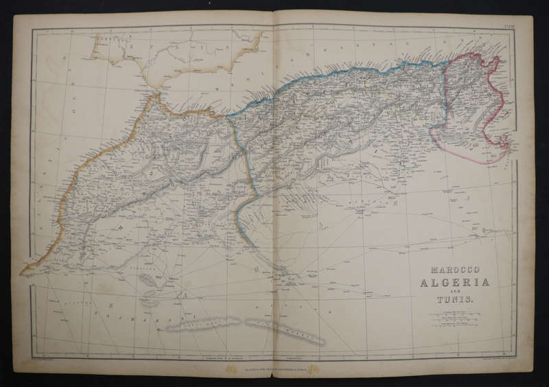 1859 Marocco, Algeria And Tunis by Edward Weller- Has a sligth tear in the bottom middle