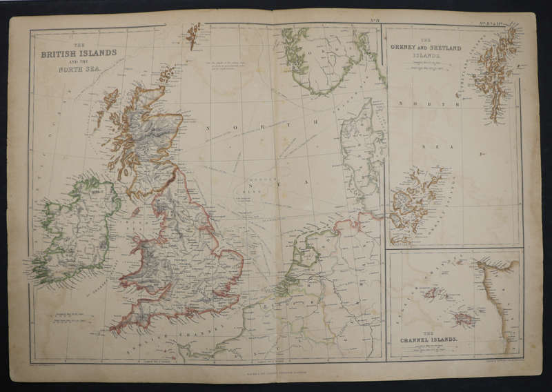1859 The British Islands And The North Sea, The Orkney And Shetland Islands and The Channel Islands