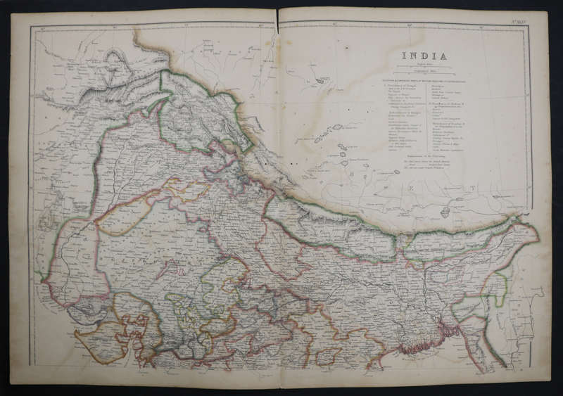 1859 India 2 Map Pair by J. and C. Walker- Both have slight tears in the middle