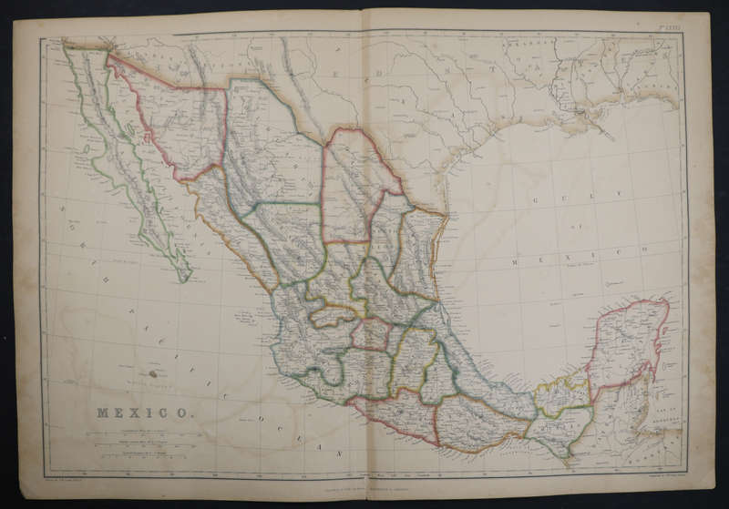1859 Mexico Map by J. W. Lowry-Has a slight tear in the bottom middle