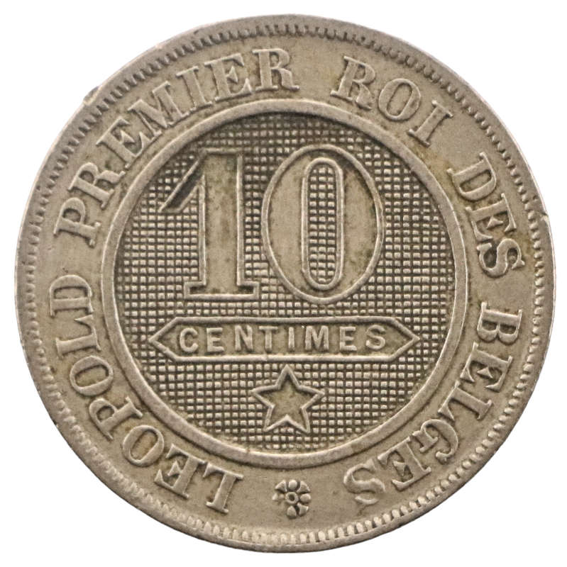 Error 1862 Belgium 10 centimes KM#22 Double-struck date