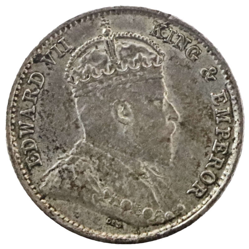 1902 Ceylon (Sri Lanka) .800 Silver 10 Cents KM#97