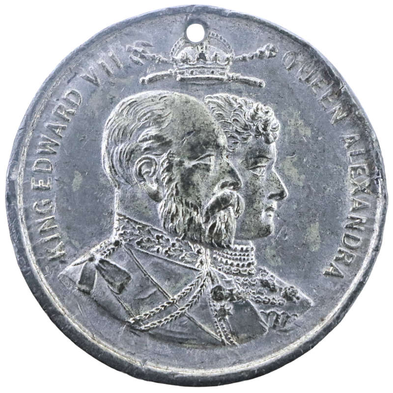 1902 Edward VII Coronation White metal Medallion