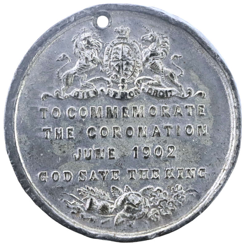 1902 Edward VII Coronation White metal Medallion