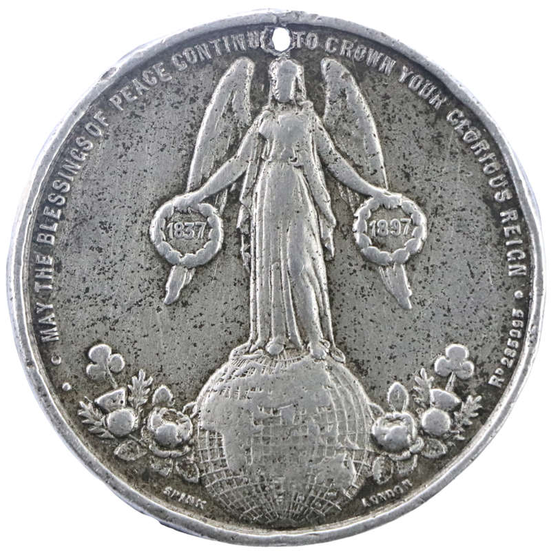 1897 United Kingdom Queen Victoria Diamond Jubilee / Winged Peace standing on Globe 60th year White
