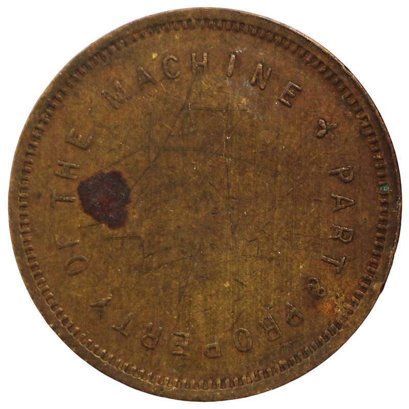 ND United Kingdom Arcade Brass Token, Part and Property of the Machine 30mm 8,4g