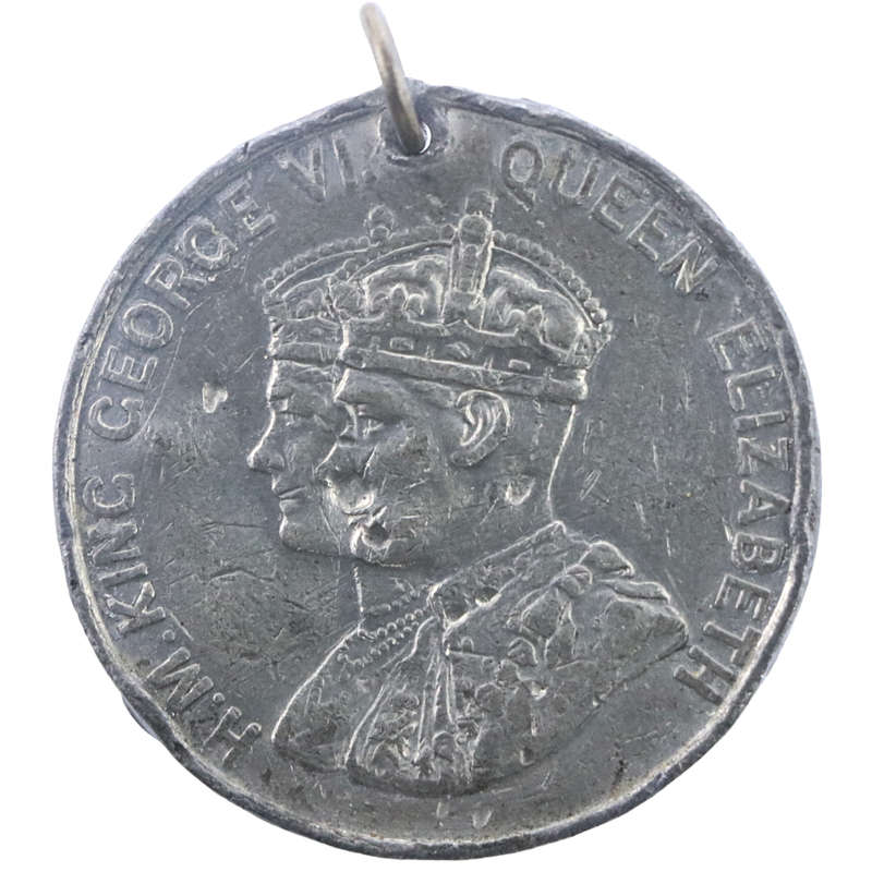 1937 United Kingdom Commemorative issue Coronation of George VI and Elizabeth White Metal Medallion,