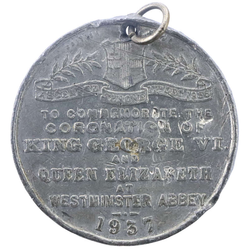 1937 United Kingdom Commemorative issue Coronation of George VI and Elizabeth White Metal Medallion,