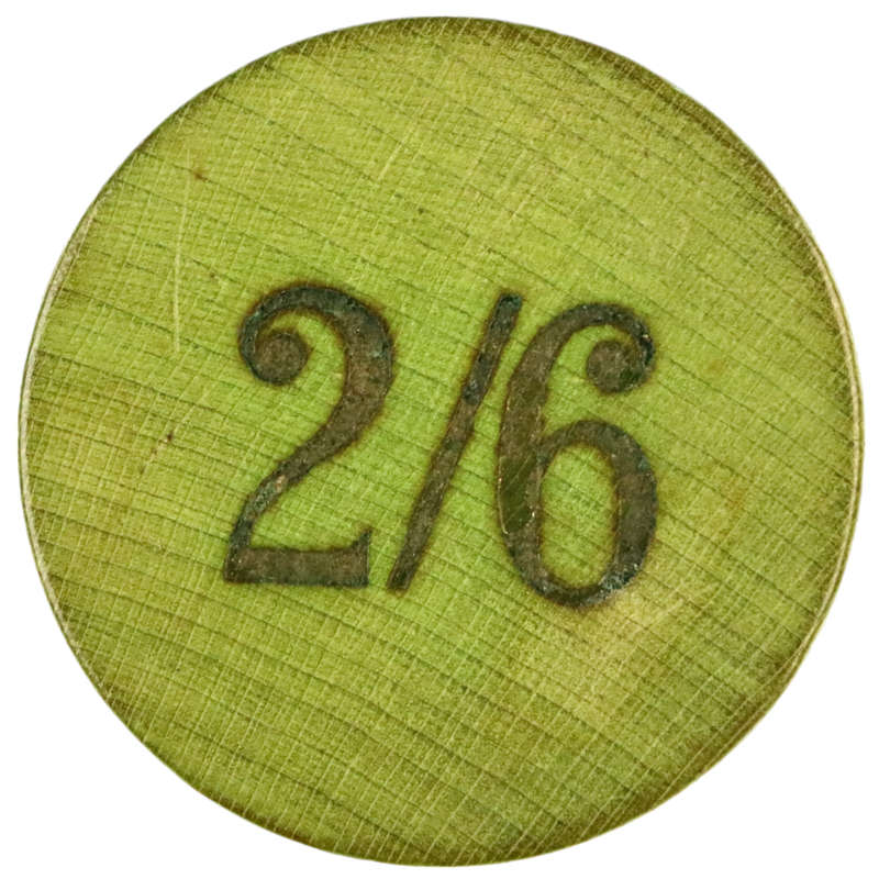 Unknown 2/6 Token/Gambling chip 34mm 2g wood