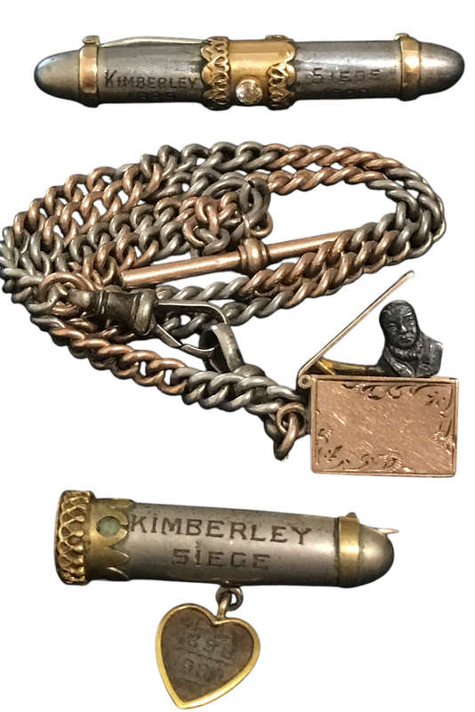 1899-1902 Kimberley Siege/Boer War Gold/Silver/Diamond High End Trench Art Group,