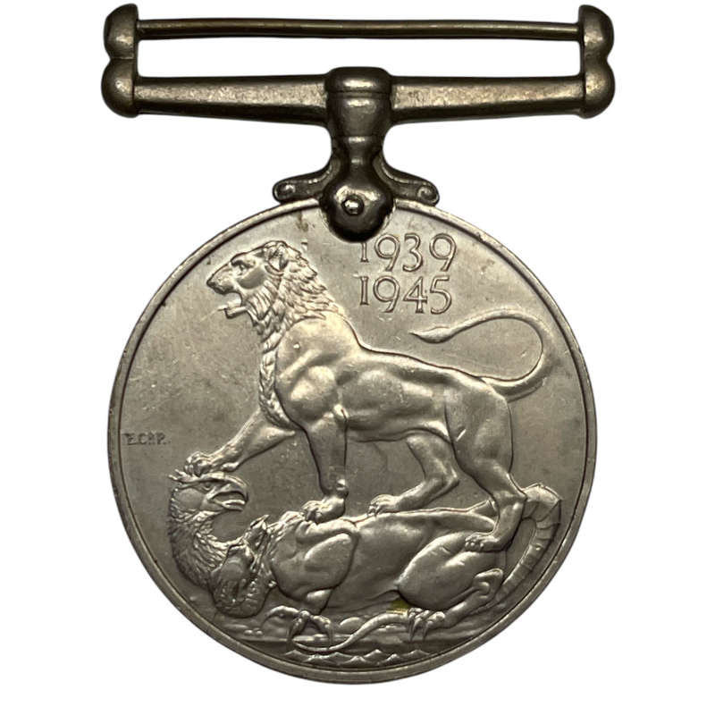1939-1945 South Africa Full Size War Medal without Ribbon, Rim numbered #71484 "E.D. Bodley" 36mm