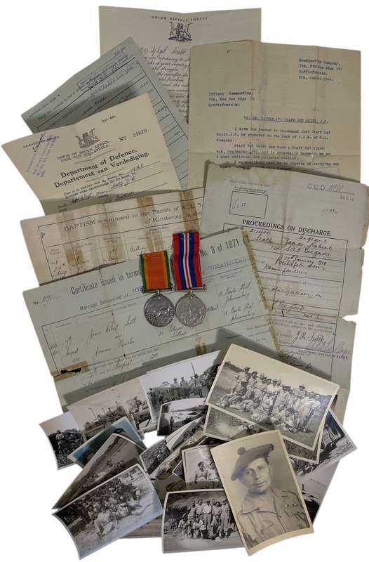Pair of Medals awarded to J R Scott #119788, with Certificates and photos and Documents