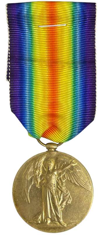 WW1 South African Victory Medal with Ribbon (ENG/Dutch), Engraved "Burg. A De Villiers. 6DE Z.A.I."