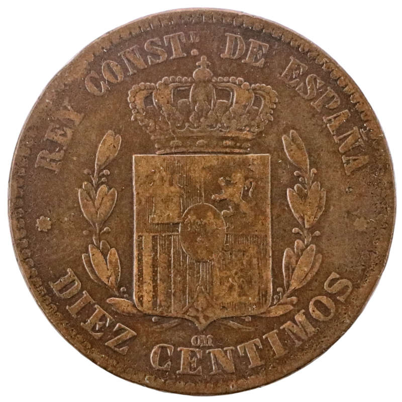 1879 Spain 10 Centimos KM#675
