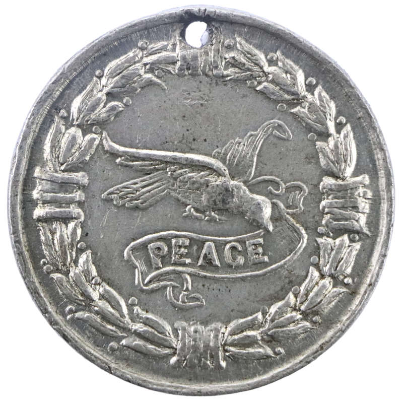 1919 First World War Peace white metal medallion: Cape Town