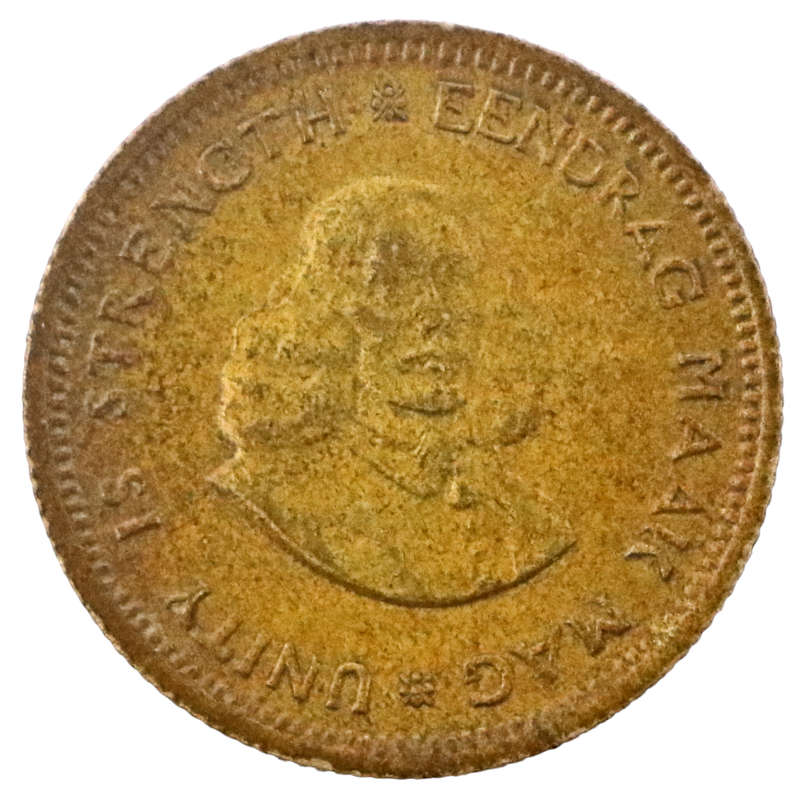 1961 South Africa Silver 5 Cent, Yellow Brown Toning