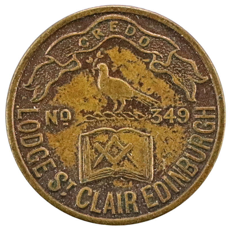 Scotland Edinburgh Freemason Mark Penny Token for St Clair Lodge No 349