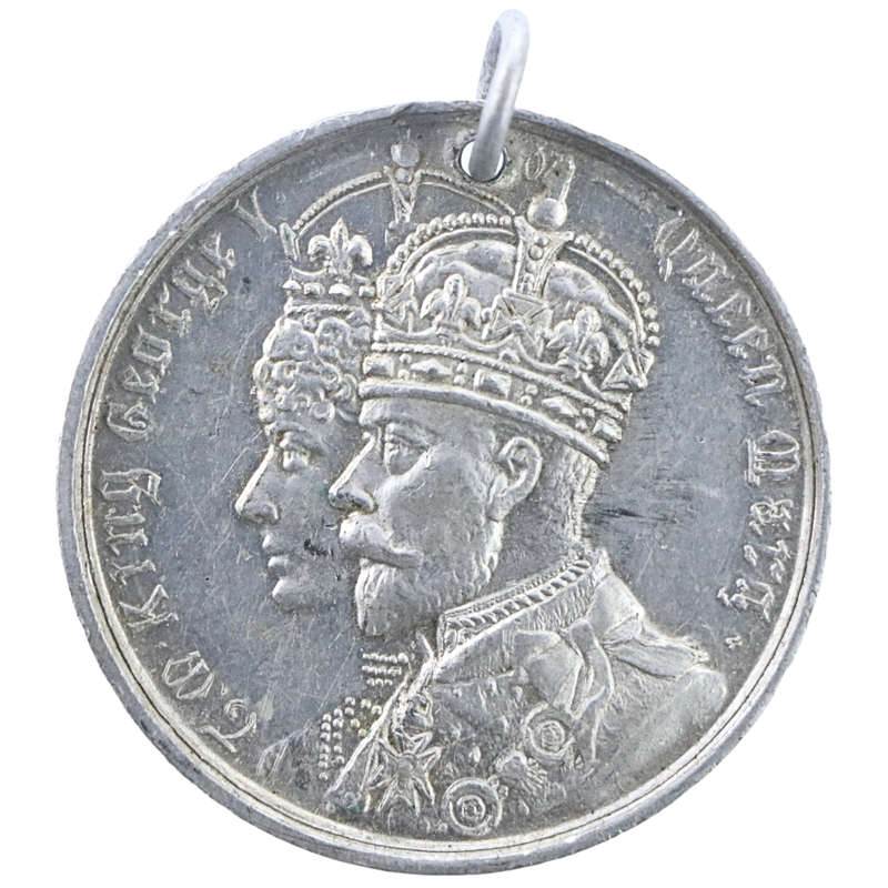 1911 Coronation of King George V and Queen Mary Aluminum Medallion