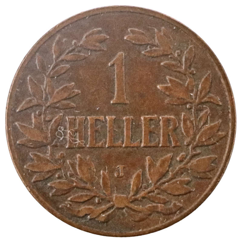 1905-J German East Africa 1 Heller KM#7