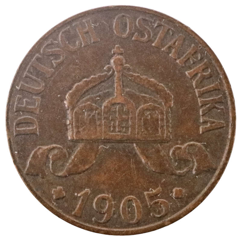 1905-J German East Africa 1 Heller KM#7