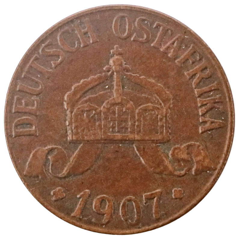 1907-J German East Africa 1 Heller KM#7