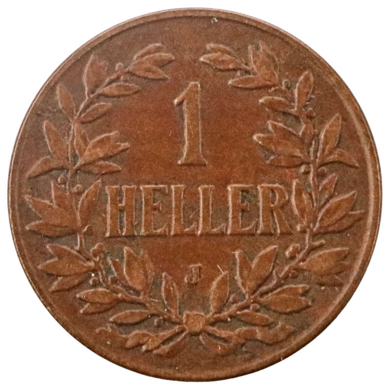 1907-J German East Africa 1 Heller KM#7