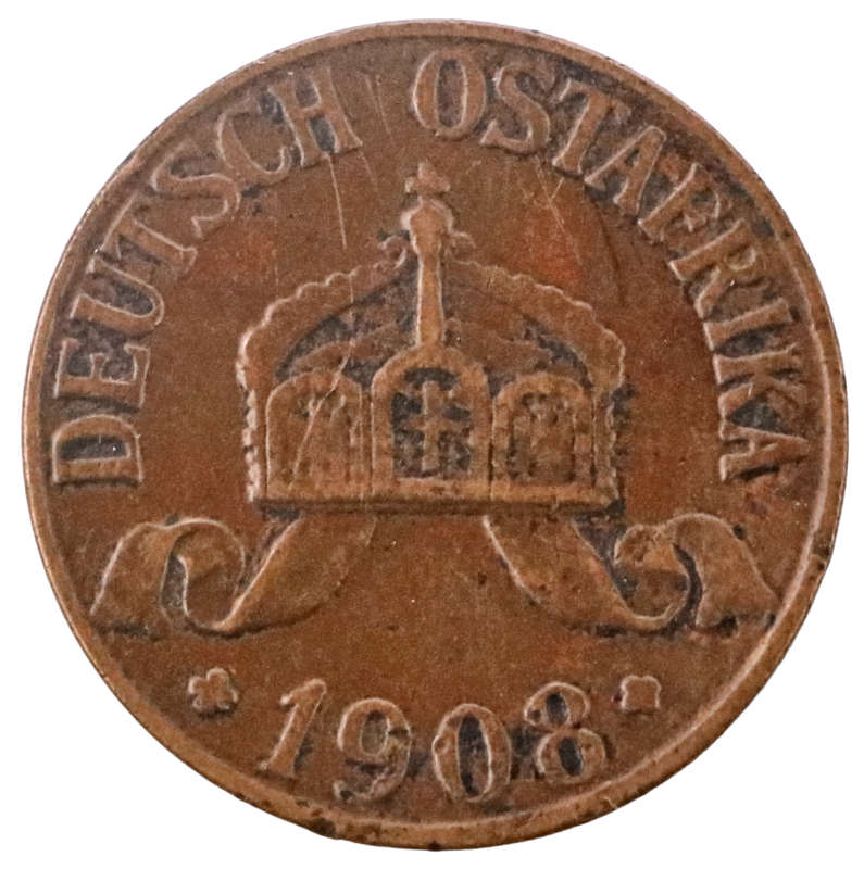 1908 German East Africa 1 Heller KM#7