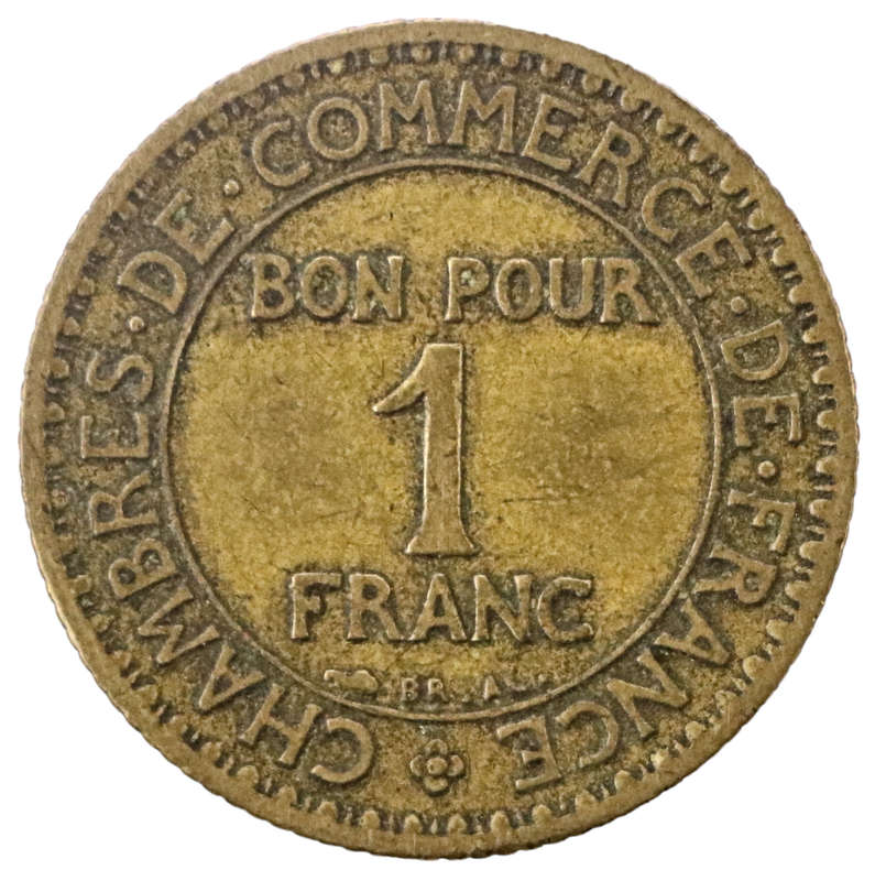 1922 France 1 Franc Chambers of Commerce KM#884