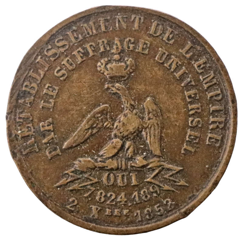 1852 France Emperor Napoleon III and Prince Imperial Napoleon Eugène Louis Jean Joseph Bonaparte Med