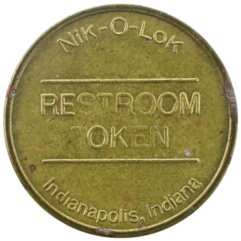 ND United States Indianapolis, Indiana Nik-O-Lok Restroom Copper Token 24mm 5,5g